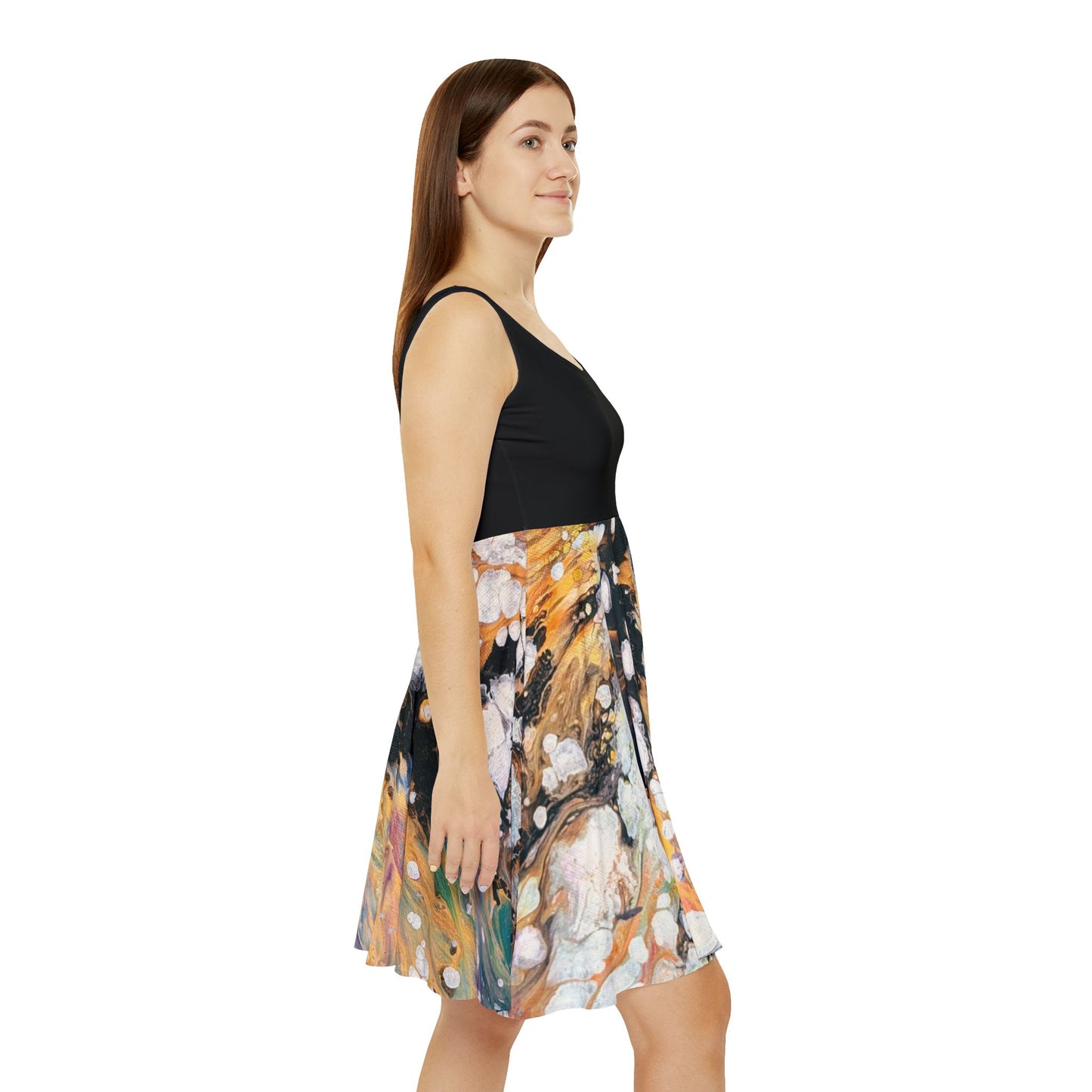 Abstract Marble Skater Dress - Fire Clouds© by Brandy Young - Colorful Fluid Art AOP