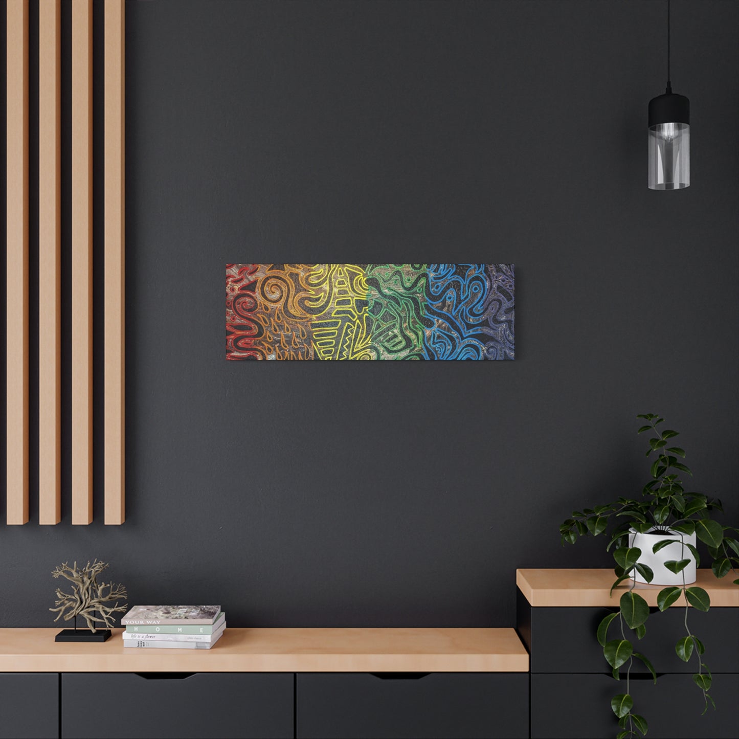 Gabriella© by Brandy Young - Abstract Rainbow Doodle Matte Canvas Wall Art — Stretched 1.25"