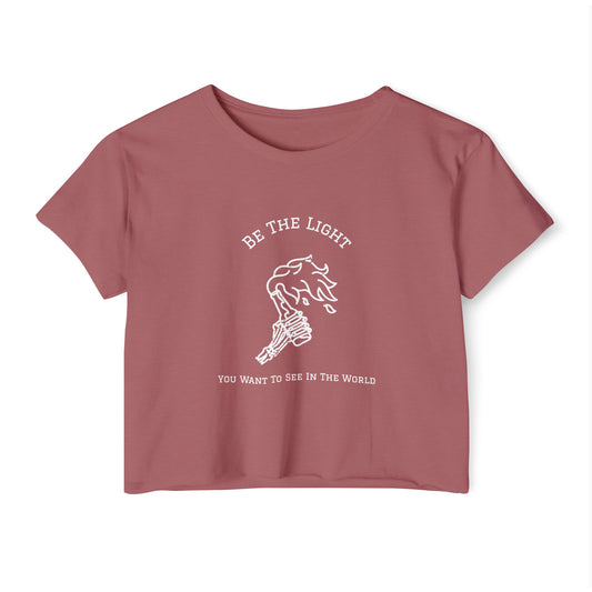 Be the Light You Want To See In The World - Moltov Cocktail - Protest Crop Top — Women’s Boho Graphic Crop Tee
