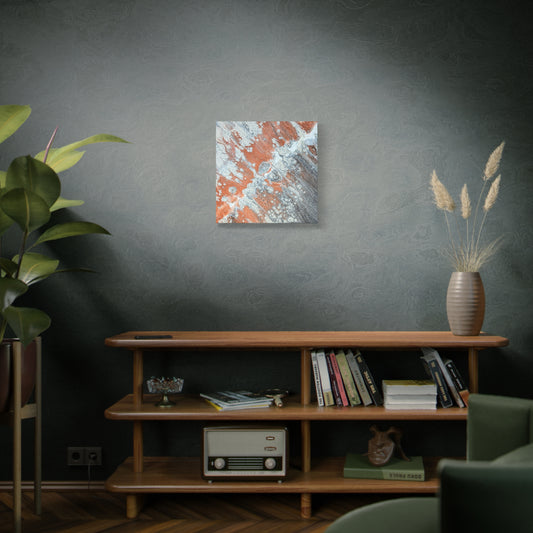Diane© by Brandy Young - Abstract Copper & Silver Fluid Art Canvas — Modern Stretched Wall Art
