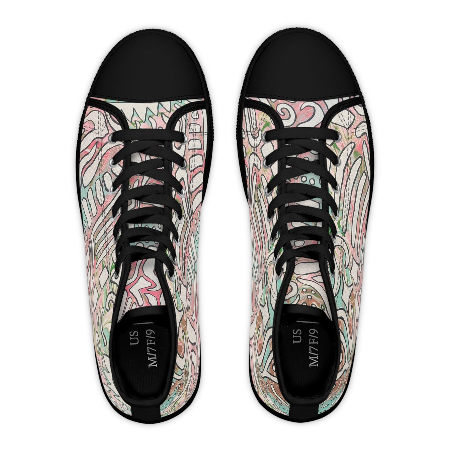 Floral Pastel Doodle High-Top Sneakers - Lisa© by Brandy Young— Artistic Casual Shoes