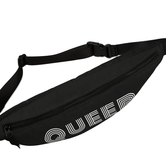 Queer AF Fanny Pack — Black Pride Belt Bag, LGBTQ+ Festival Accessory