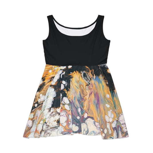 Abstract Marble Skater Dress - Fire Clouds© by Brandy Young - Colorful Fluid Art AOP