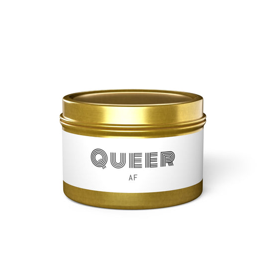 Queer AF Tin Candle — Scented Pride Candle in Travel Tin