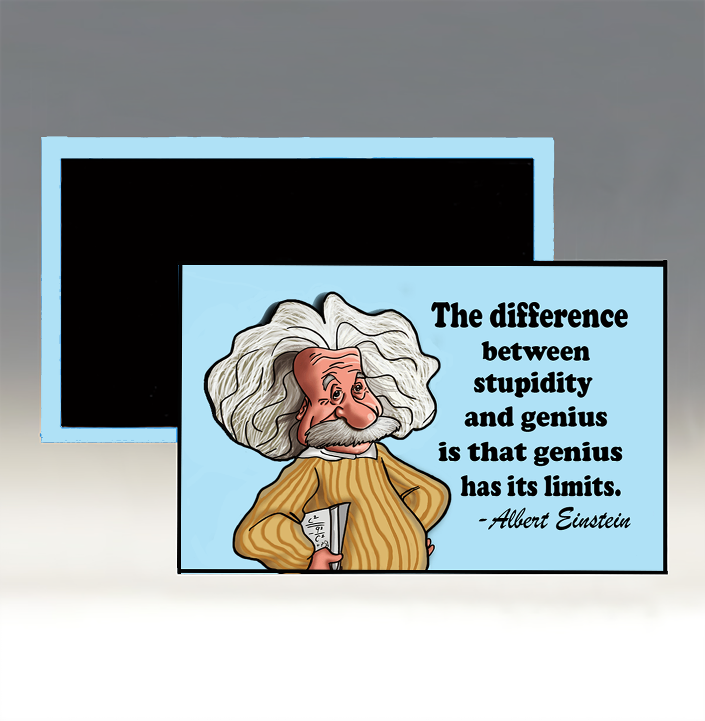 Refrigerator Magnet - The difference between stupidity and genius is that genius has its limits - Albert Einstein - Funny Humorous