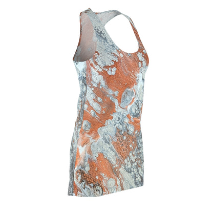 Abstract Orange Marble Racerback Dress - Diane© by Brandy Young — All-Over Print Women's Summer Dress