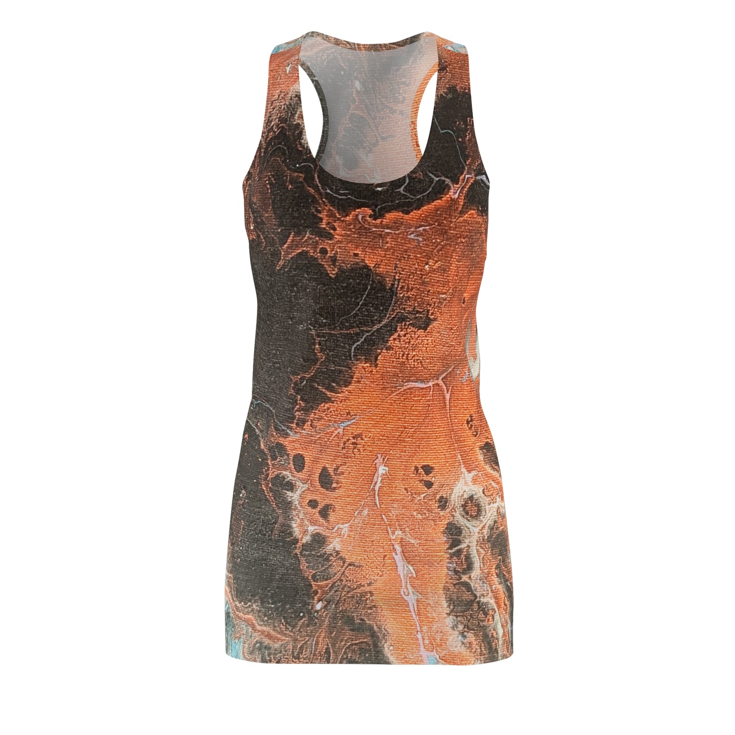 Abstract Rust & Black Marble Racerback Dress