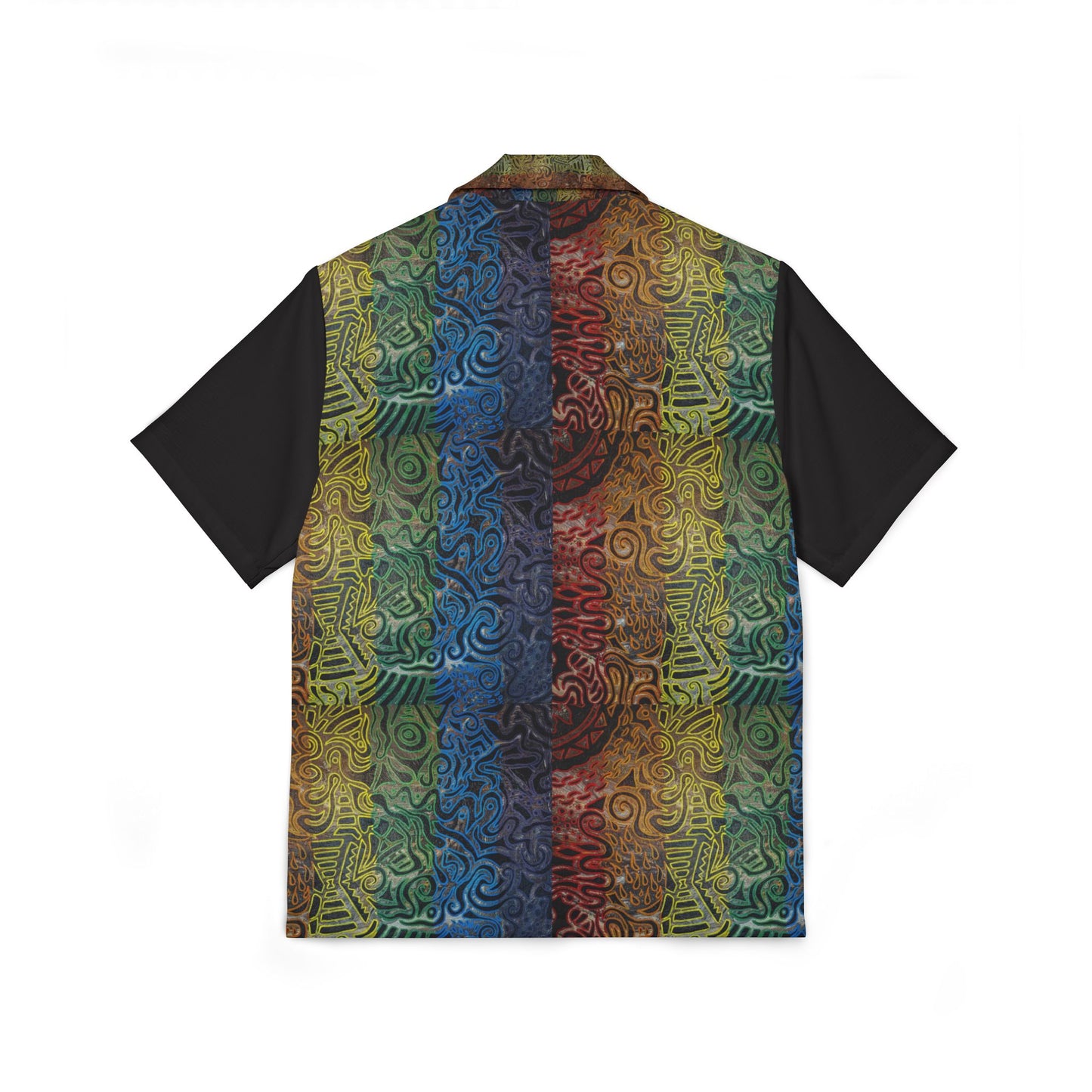 Tropical Tribal Stripe Hawaiian Shirt - Gabriella© by Brandy Young — Camp Shirt