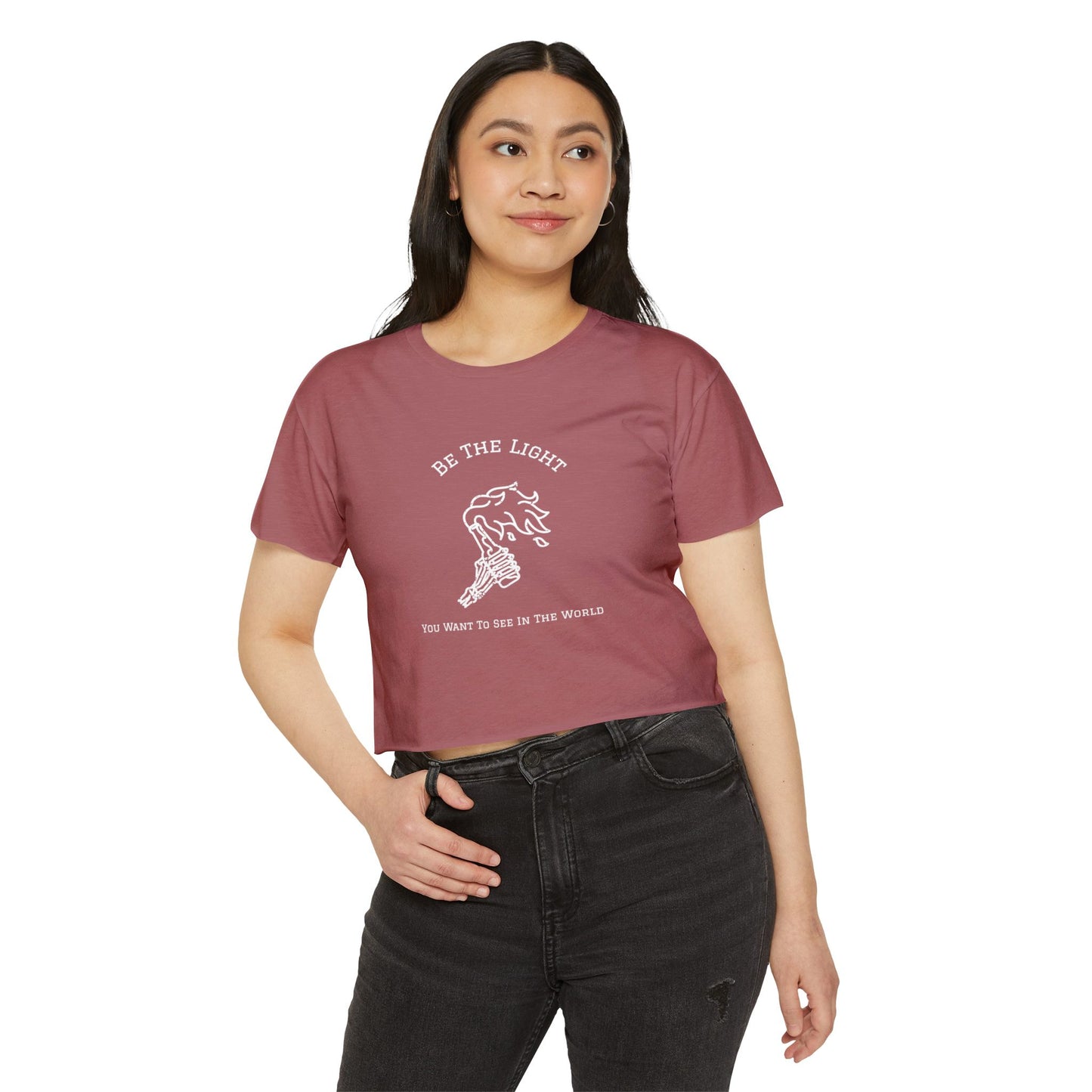 Be the Light You Want To See In The World - Moltov Cocktail - Protest Crop Top — Women’s Boho Graphic Crop Tee