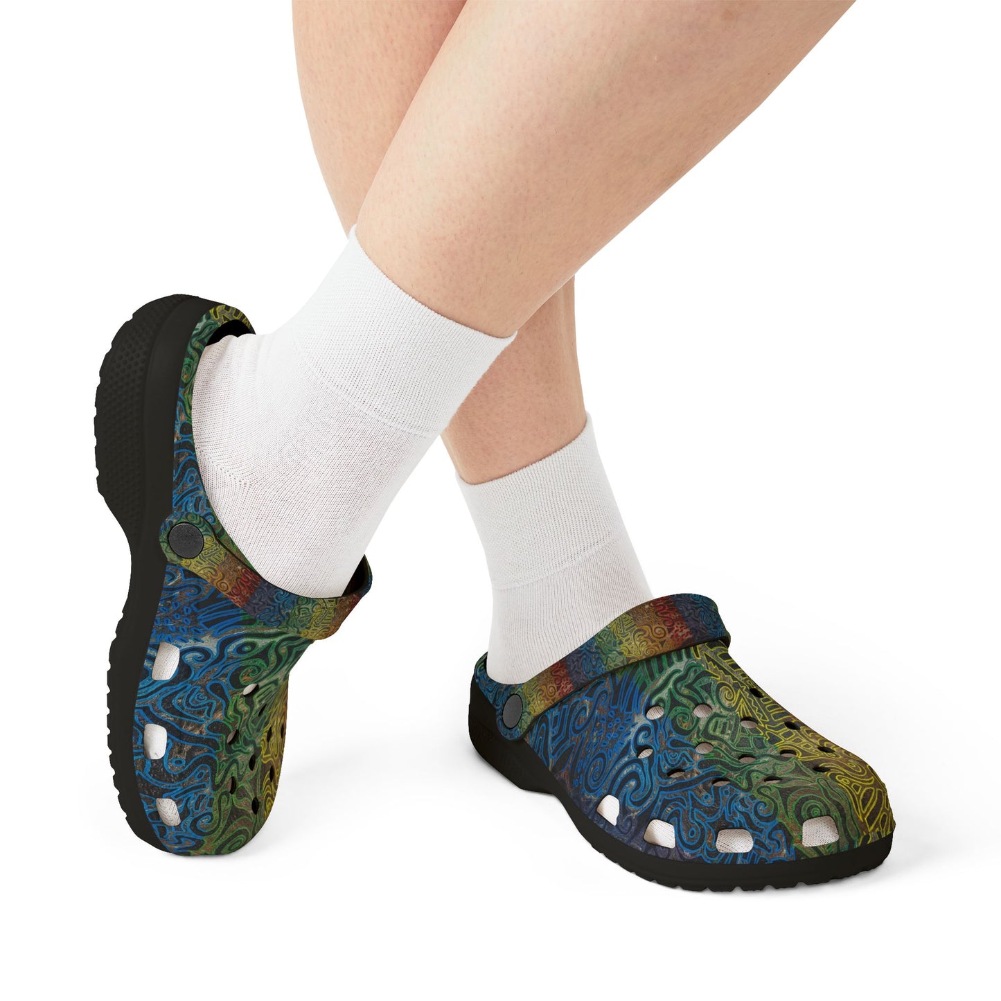 Rainbow Tribal Pattern Clogs