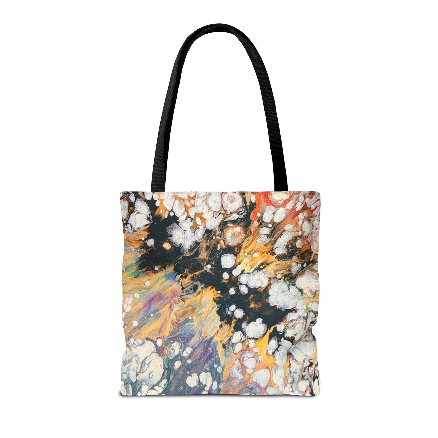 Abstract Fluid Art Tote Bag - Fire Clouds© by Brandy Young – Colorful Marble Splash All-Over Print