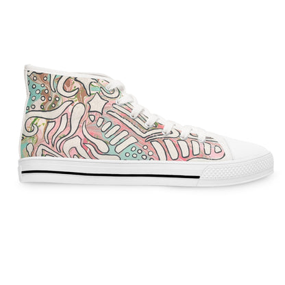 Floral Pastel Doodle High-Top Sneakers  - Lisa© by Brandy Young— Artistic Casual Shoes