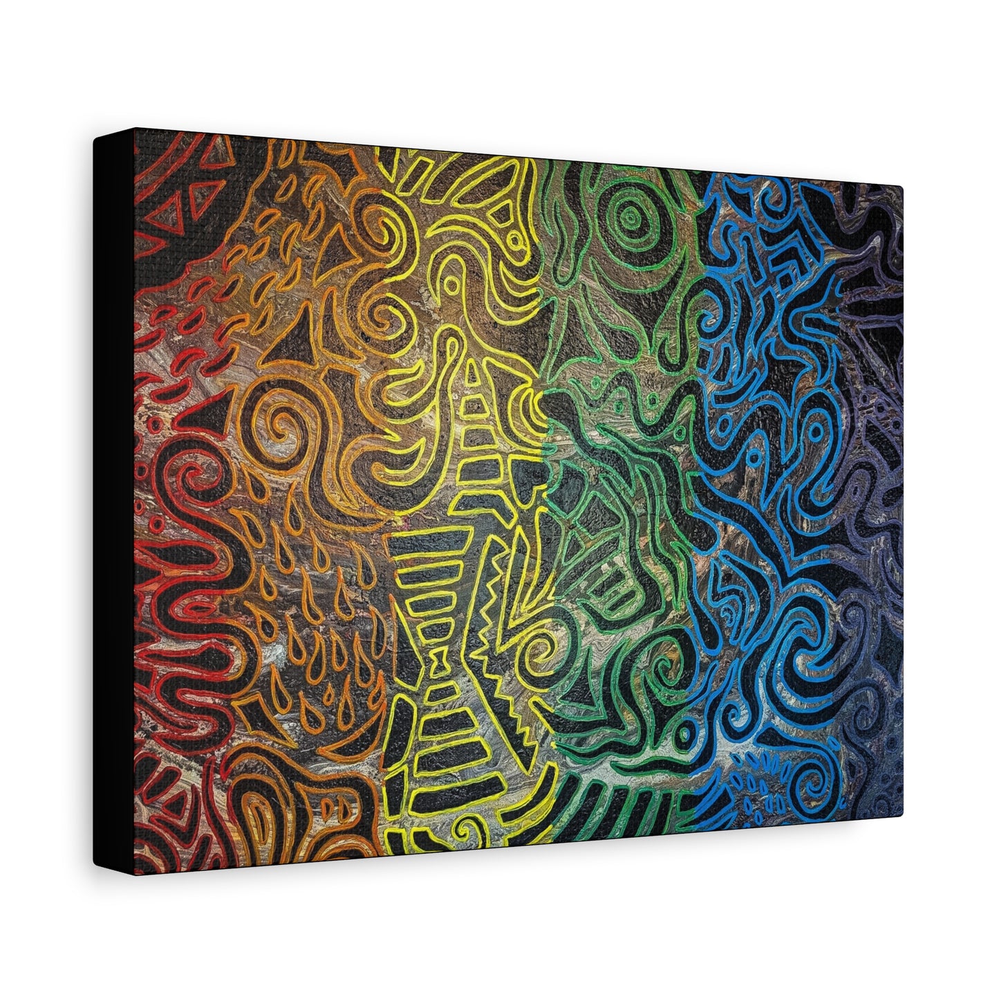 Gabriella© by Brandy Young - Abstract Rainbow Doodle Matte Canvas Wall Art — Stretched 1.25"