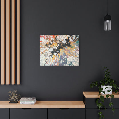 Fire Clouds© by Brandy Young - Abstract Fluid Art Canvas Print – Colorful Marble Swirl Matte Stretched Wall Art