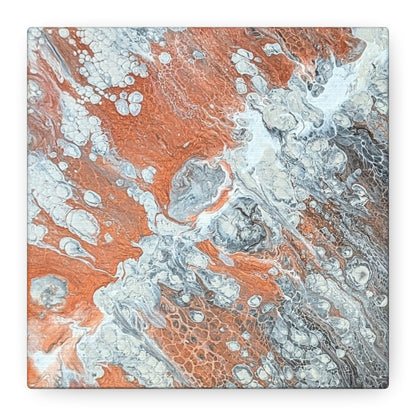 Diane© by Brandy Young - Abstract Copper & Silver Fluid Art Canvas — Modern Stretched Wall Art