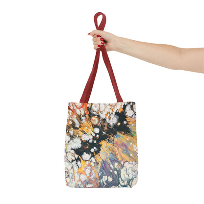 Abstract Fluid Art Tote Bag - Fire Clouds© by Brandy Young – Colorful Marble Splash All-Over Print