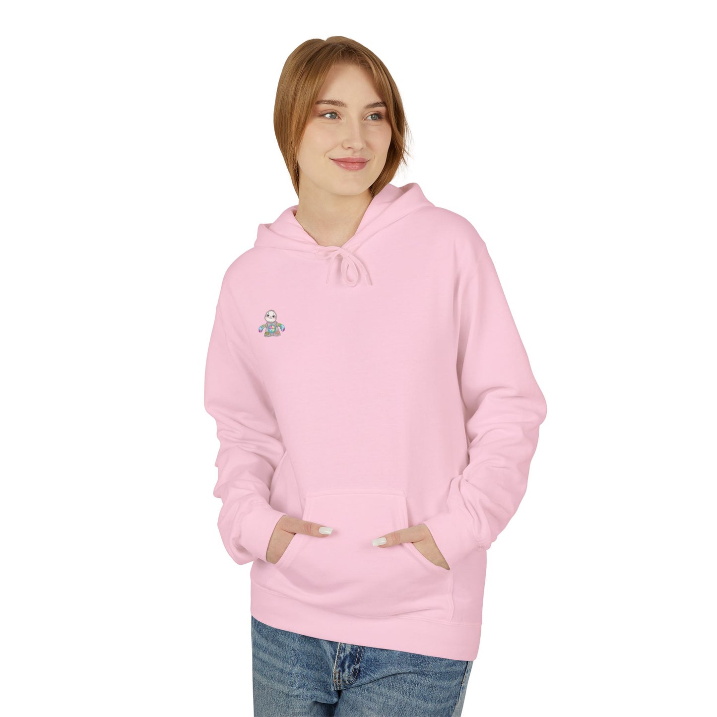 Cute Baby Sloth Hoodie with Colorful Toy Chest Graphic — Cozy Casual Pullover