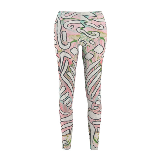 Abstract Pastel Doodle Leggings - Lisa© by Brandy Young — Women's Casual AOP Yoga & Everyday Wear