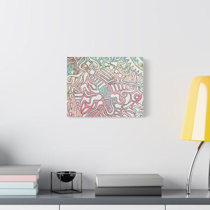 Lisa© by Brandy Young - Abstract Pastel Doodle Canvas Print – Pink & Mint Stretched Wall Art