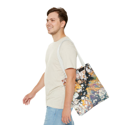 Abstract Fluid Art Tote Bag - Fire Clouds© by Brandy Young – Colorful Marble Splash All-Over Print