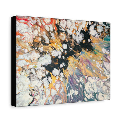 Fire Clouds© by Brandy Young - Abstract Fluid Art Canvas Print – Colorful Marble Swirl Matte Stretched Wall Art
