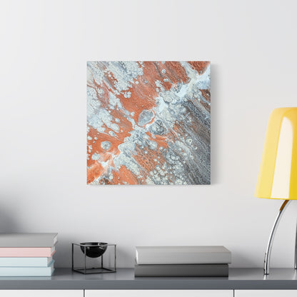 Diane© by Brandy Young - Abstract Copper & Silver Fluid Art Canvas — Modern Stretched Wall Art