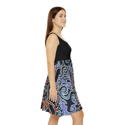 Abstract Tribal Skater Dress — Delores© by Brandy Young -  Colorful Boho Art Print