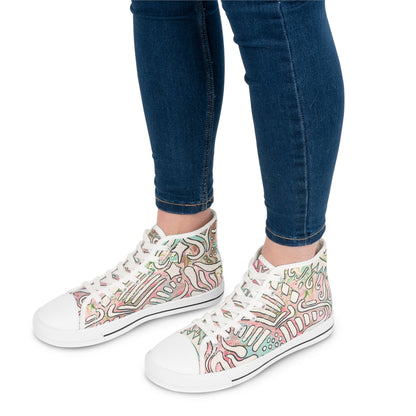 Floral Pastel Doodle High-Top Sneakers  - Lisa© by Brandy Young— Artistic Casual Shoes
