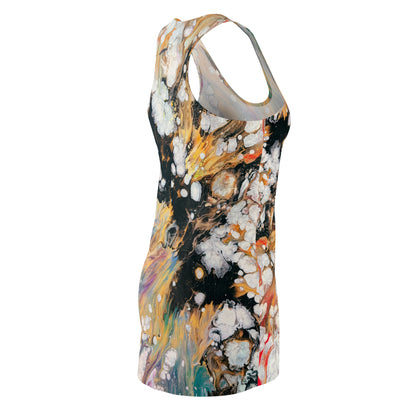 Abstract Marble Racerback Dress - Fire Clouds© by Brandy Young — Fluid Paint Swirl All-Over Print