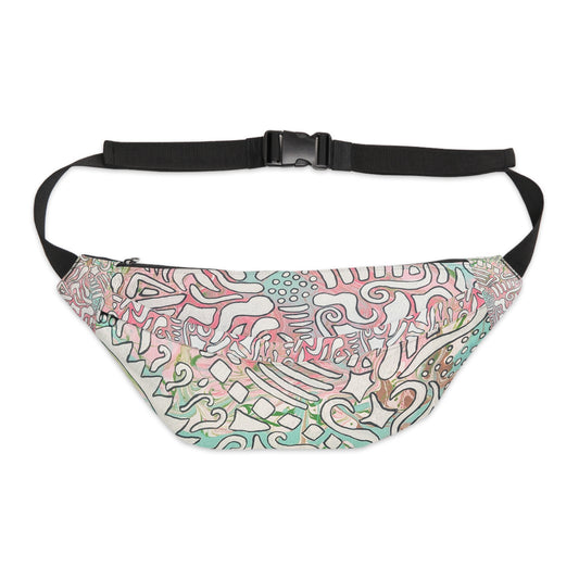 Pastel Abstract Pattern Fanny Pack - Lisa© by Brandy Young— Large Hip Bag for Festivals & Travel