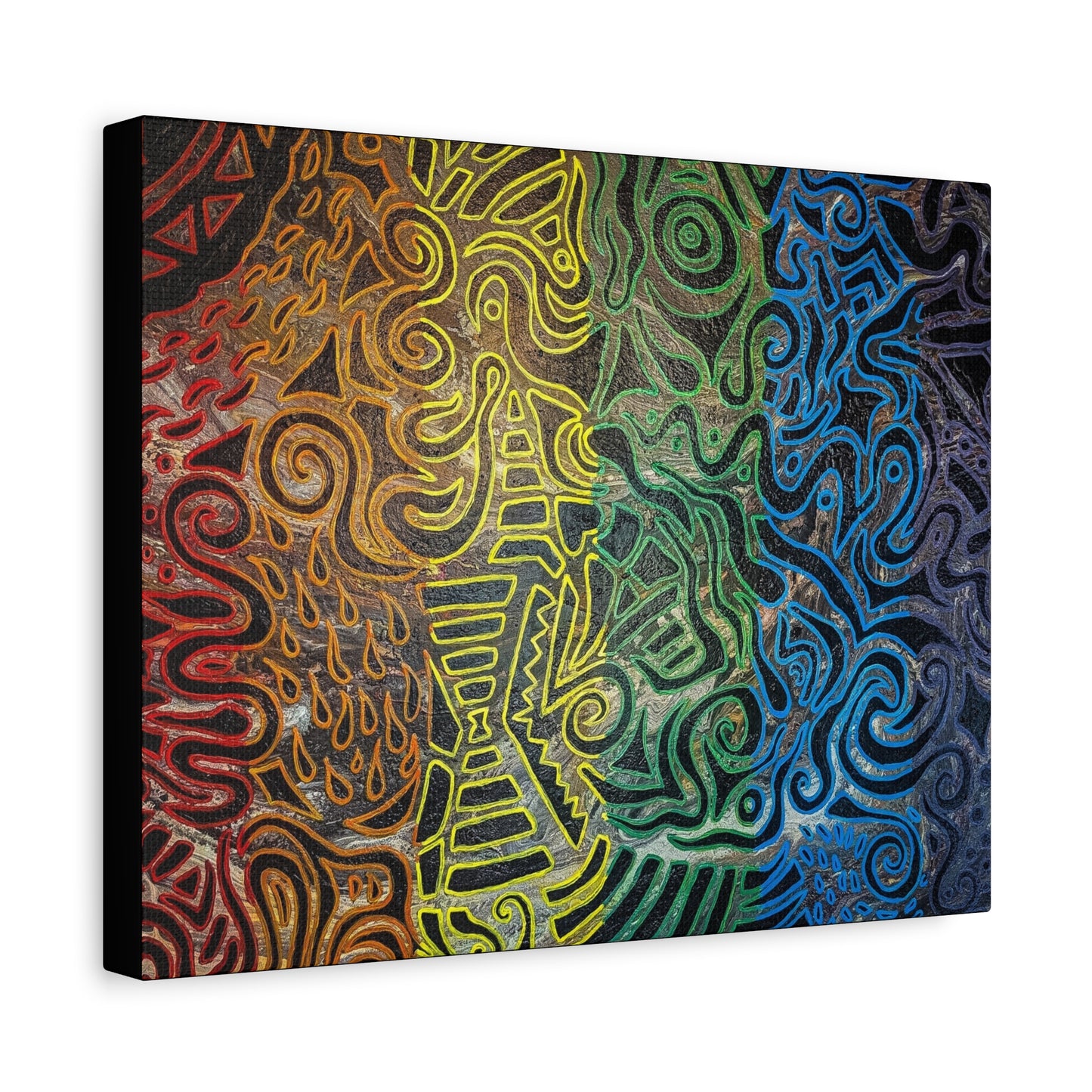 Gabriella© by Brandy Young - Abstract Rainbow Doodle Matte Canvas Wall Art — Stretched 1.25"
