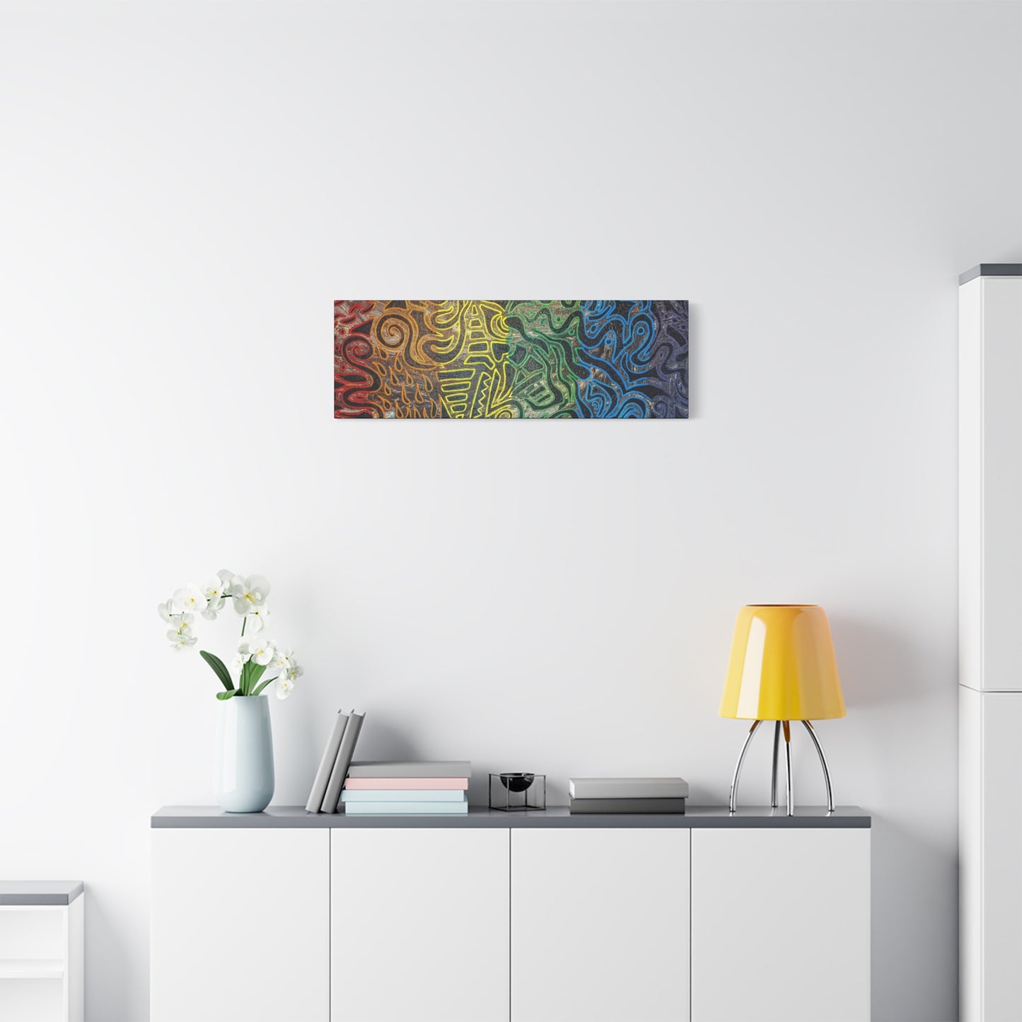 Gabriella© by Brandy Young - Abstract Rainbow Doodle Matte Canvas Wall Art — Stretched 1.25"