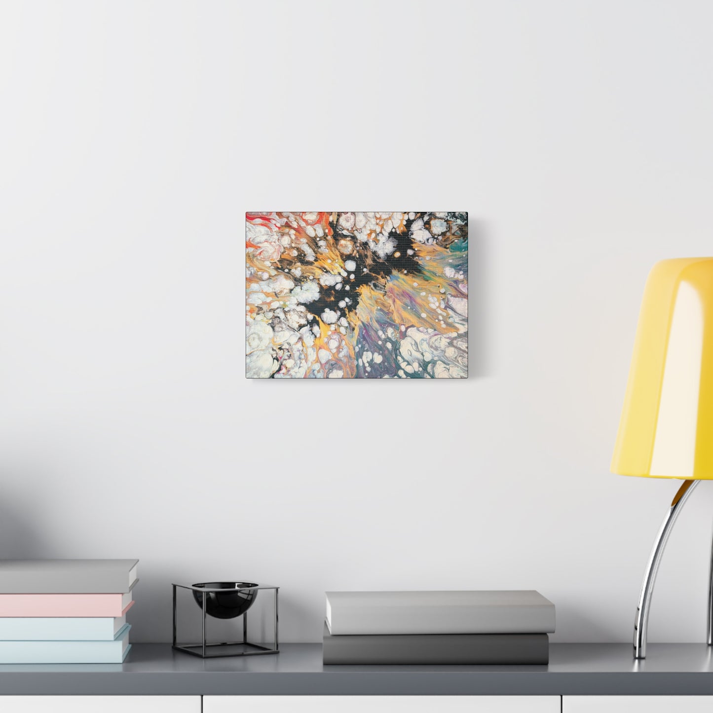 Fire Clouds© by Brandy Young - Abstract Fluid Art Canvas Print – Colorful Marble Swirl Matte Stretched Wall Art