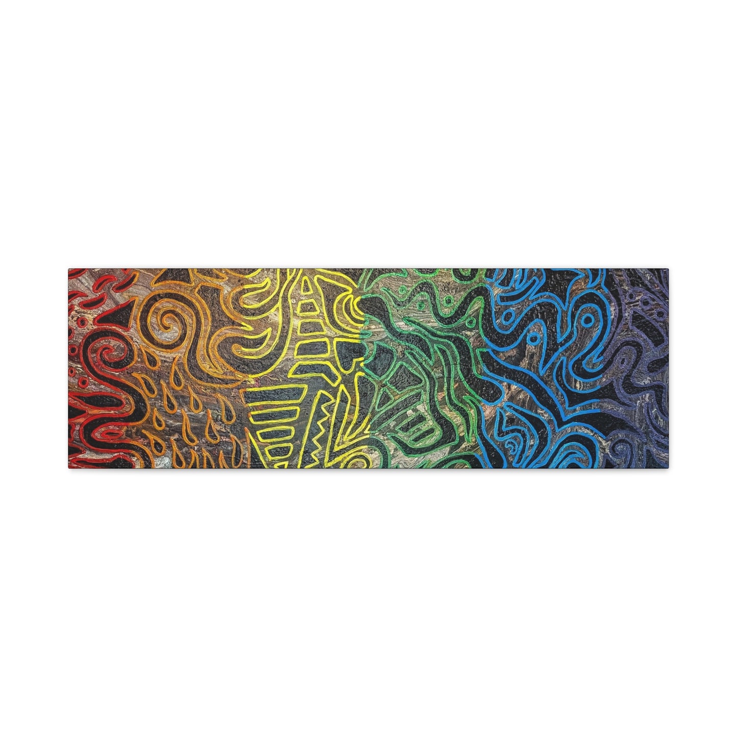 Gabriella© by Brandy Young - Abstract Rainbow Doodle Matte Canvas Wall Art — Stretched 1.25"