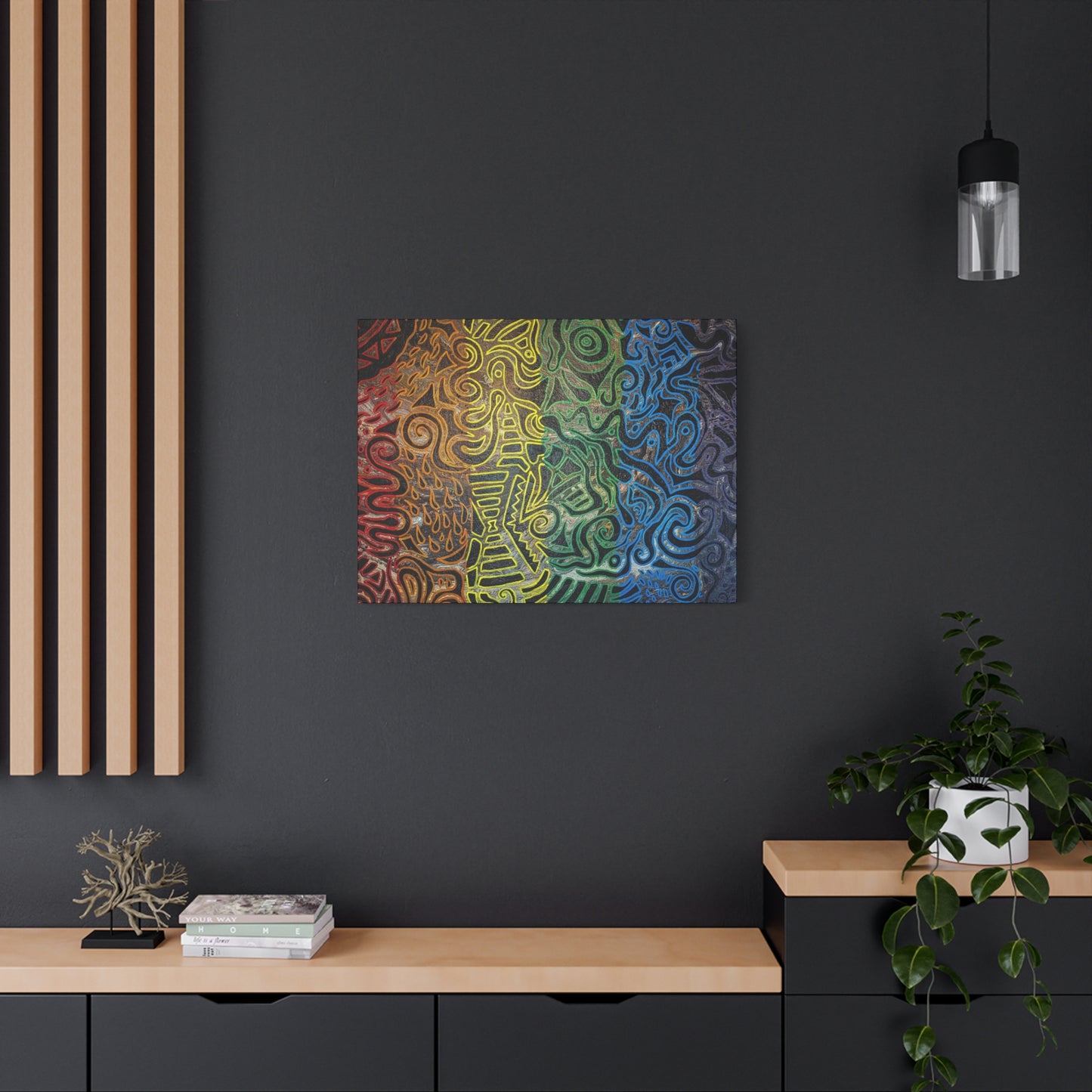 Gabriella© by Brandy Young - Abstract Rainbow Doodle Matte Canvas Wall Art — Stretched 1.25"