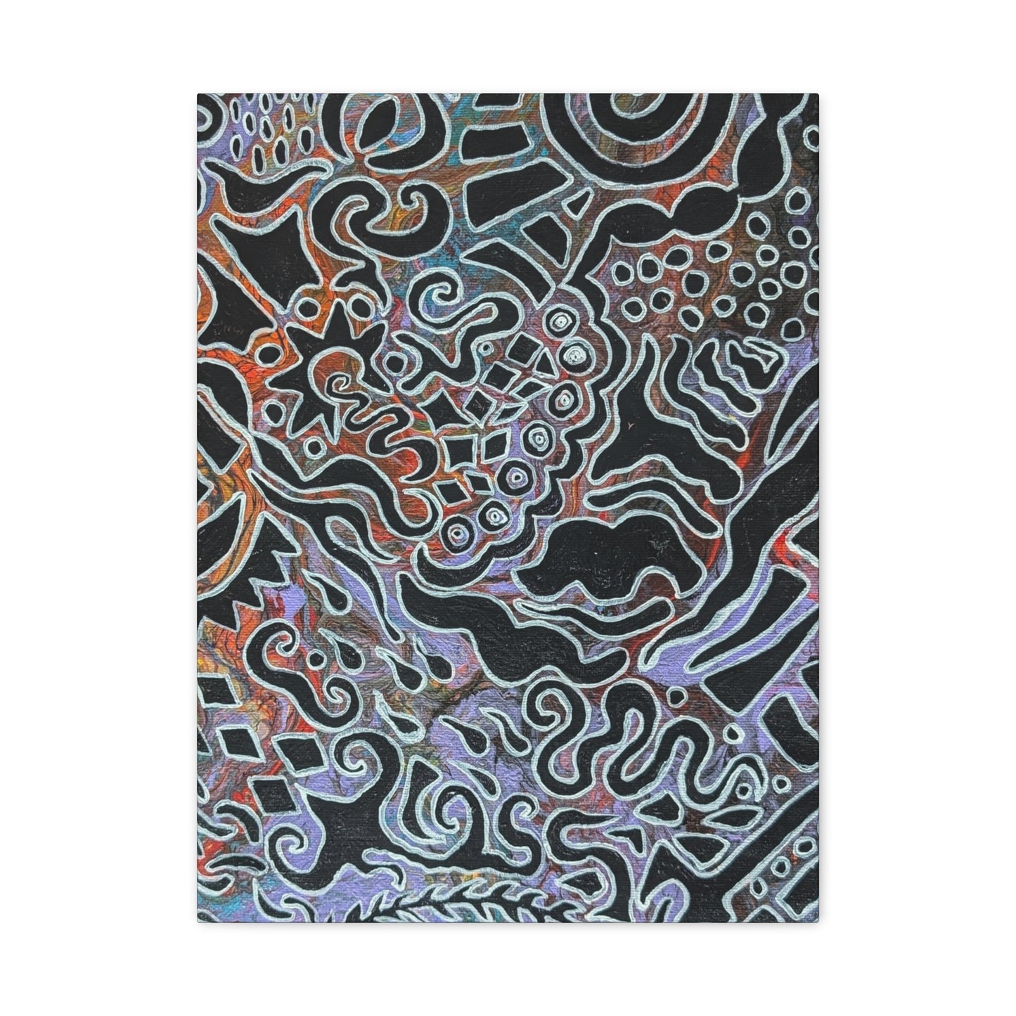 Delores© by Brandy Young - Abstract Black Pour Canvas Art — Stretched Matte Wall Decor