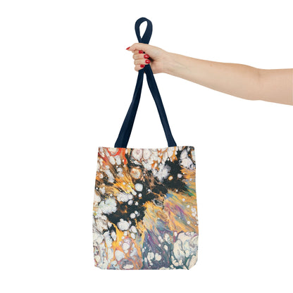 Abstract Fluid Art Tote Bag - Fire Clouds© by Brandy Young – Colorful Marble Splash All-Over Print