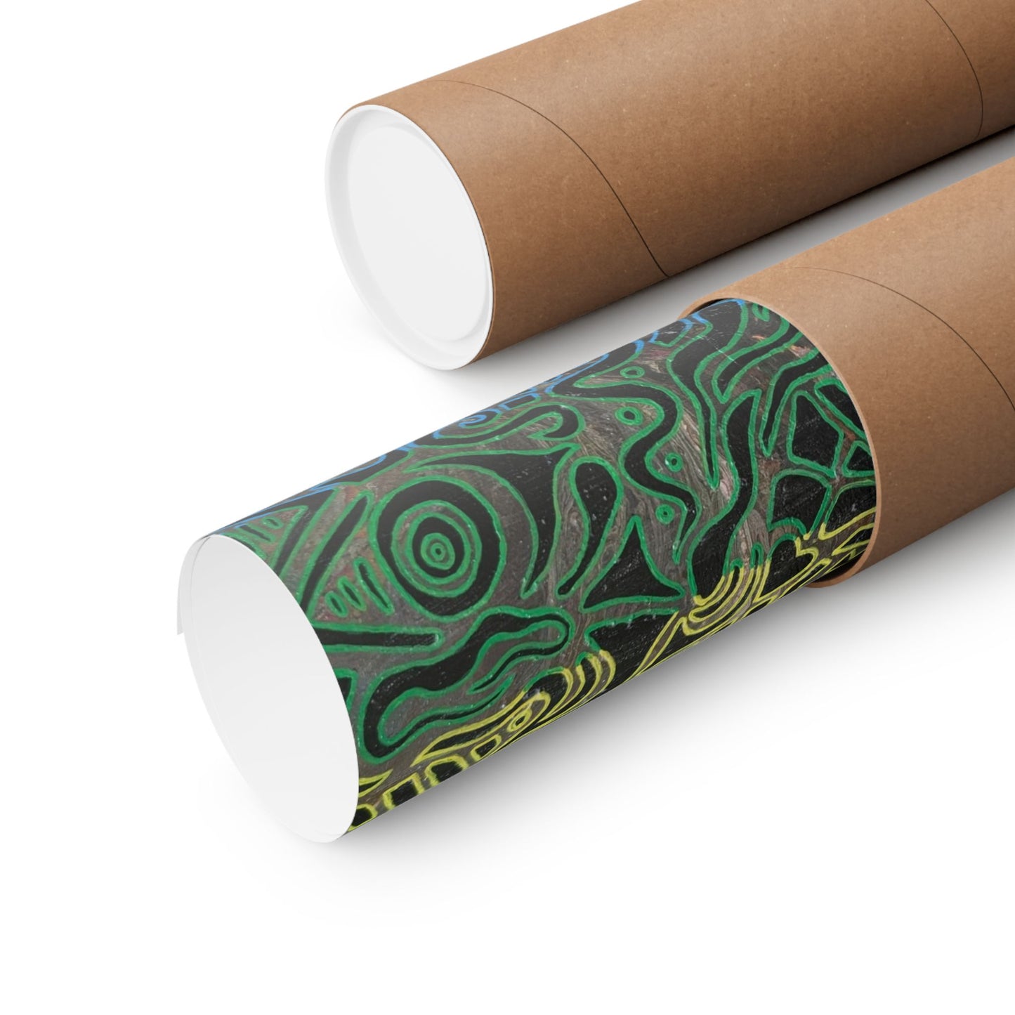 Abstract Rainbow Doodle Matte Poster — Colorful Tribal Swirl Wall Art
