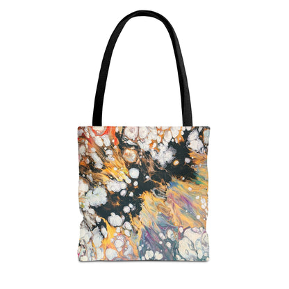 Abstract Fluid Art Tote Bag - Fire Clouds© by Brandy Young – Colorful Marble Splash All-Over Print