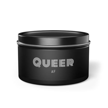 Queer AF Tin Candle — Scented Pride Candle in Travel Tin