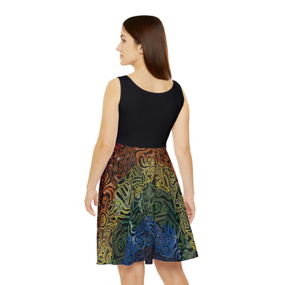Tribal Rainbow Skater Dress - Gabriella© by Brandy Young — Boho Aztec Print Dress