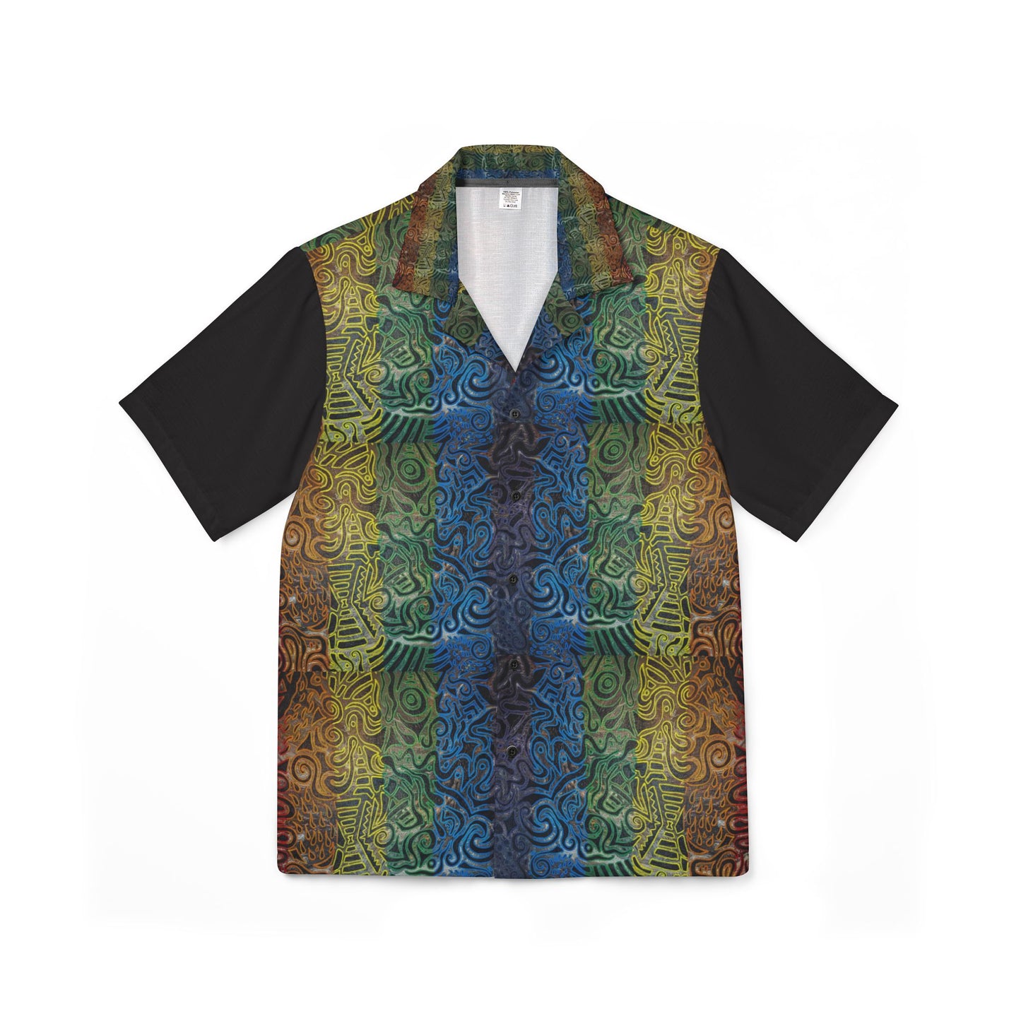 Tropical Tribal Stripe Hawaiian Shirt - Gabriella© by Brandy Young — Camp Shirt