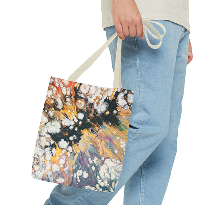 Abstract Fluid Art Tote Bag - Fire Clouds© by Brandy Young – Colorful Marble Splash All-Over Print