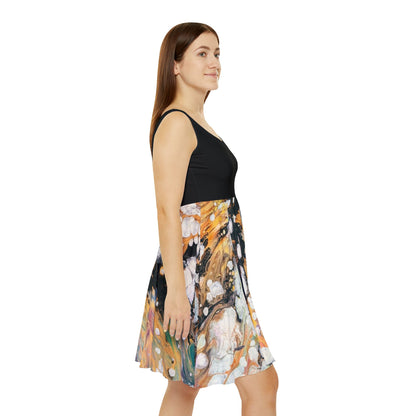 Abstract Marble Skater Dress - Fire Clouds© by Brandy Young - Colorful Fluid Art AOP
