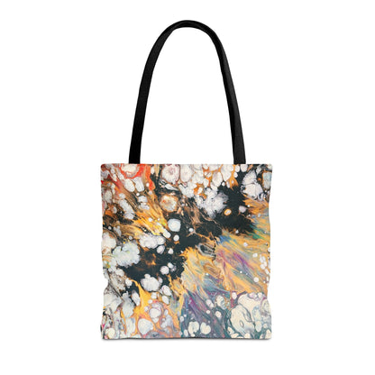 Abstract Fluid Art Tote Bag - Fire Clouds© by Brandy Young – Colorful Marble Splash All-Over Print
