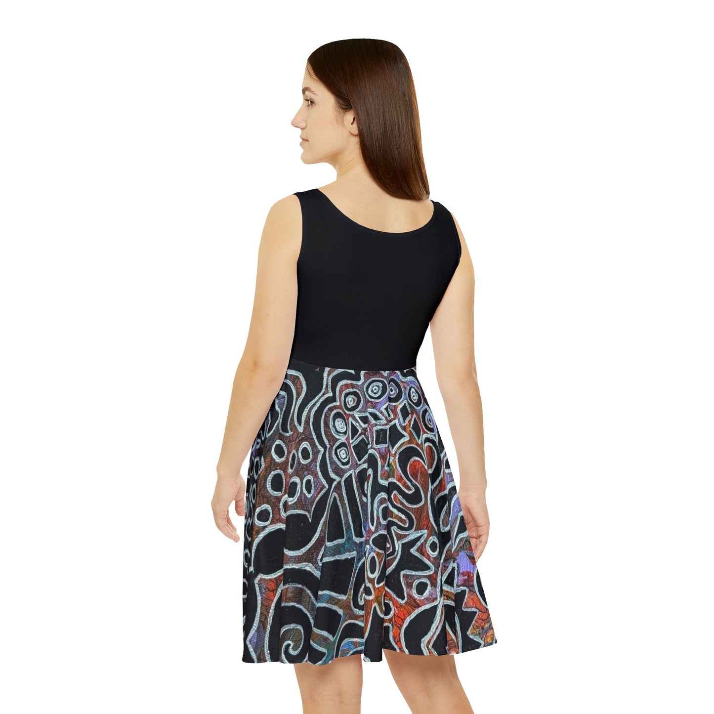 Abstract Tribal Skater Dress — Delores© by Brandy Young -  Colorful Boho Art Print