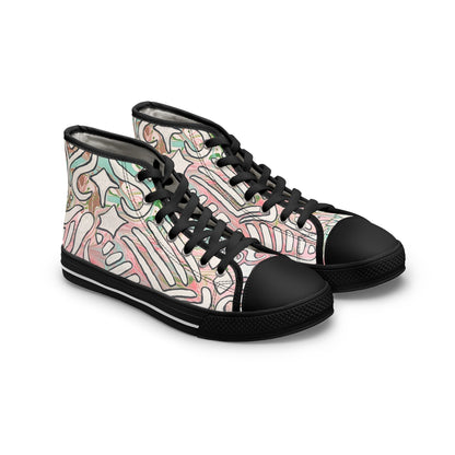 Floral Pastel Doodle High-Top Sneakers  - Lisa© by Brandy Young— Artistic Casual Shoes
