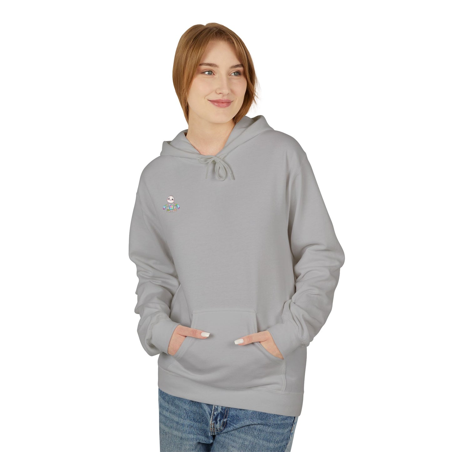 Cute Baby Sloth Hoodie with Colorful Toy Chest Graphic — Cozy Casual Pullover