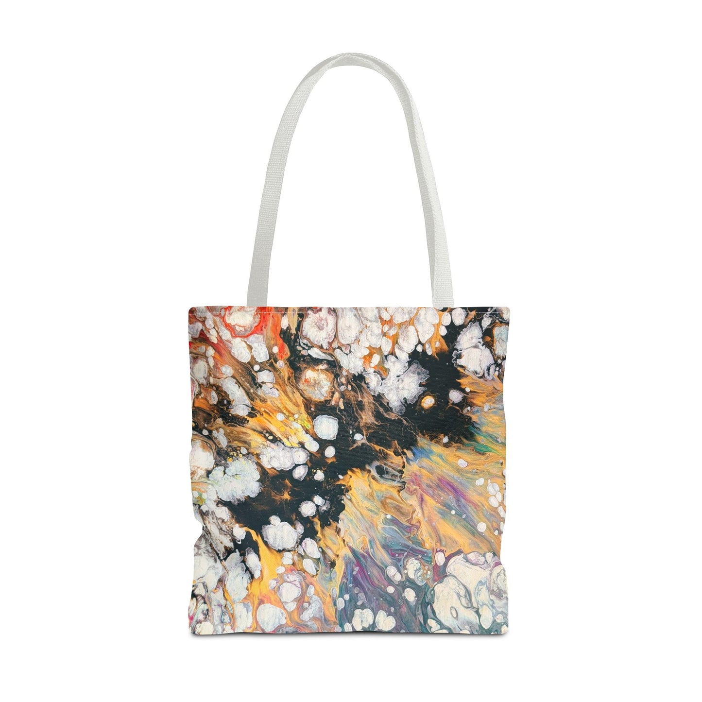 Abstract Fluid Art Tote Bag - Fire Clouds© by Brandy Young – Colorful Marble Splash All-Over Print