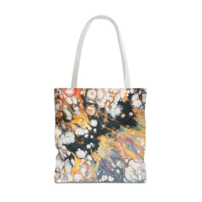 Abstract Fluid Art Tote Bag - Fire Clouds© by Brandy Young – Colorful Marble Splash All-Over Print